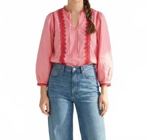NEW EMILY LOVELOCK anya blouse in thrift pink